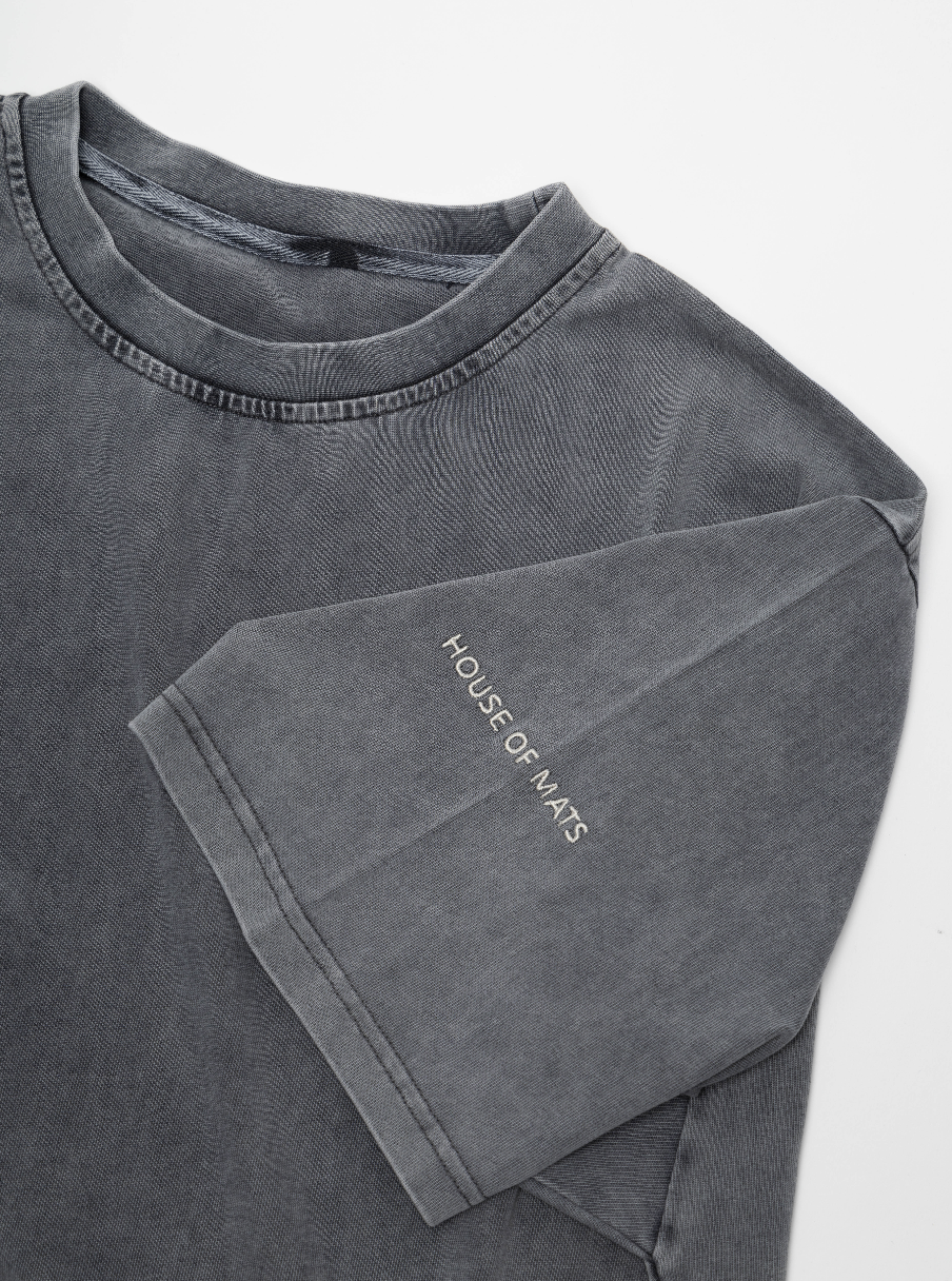 Oversize mini embroidered logo T-shirt - washed gray