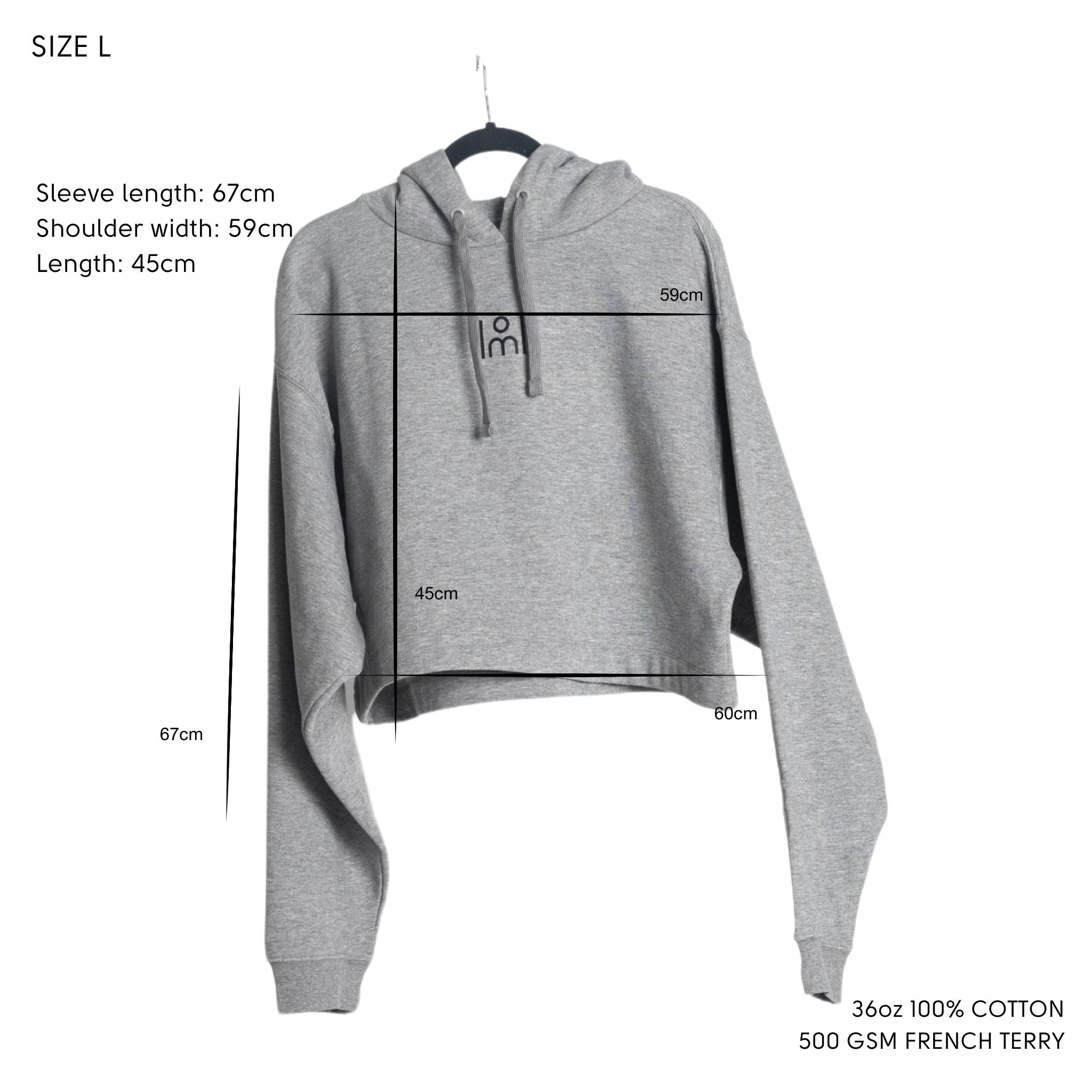 Crop Lightweight "Unroll" extra long sleeves Hoodie